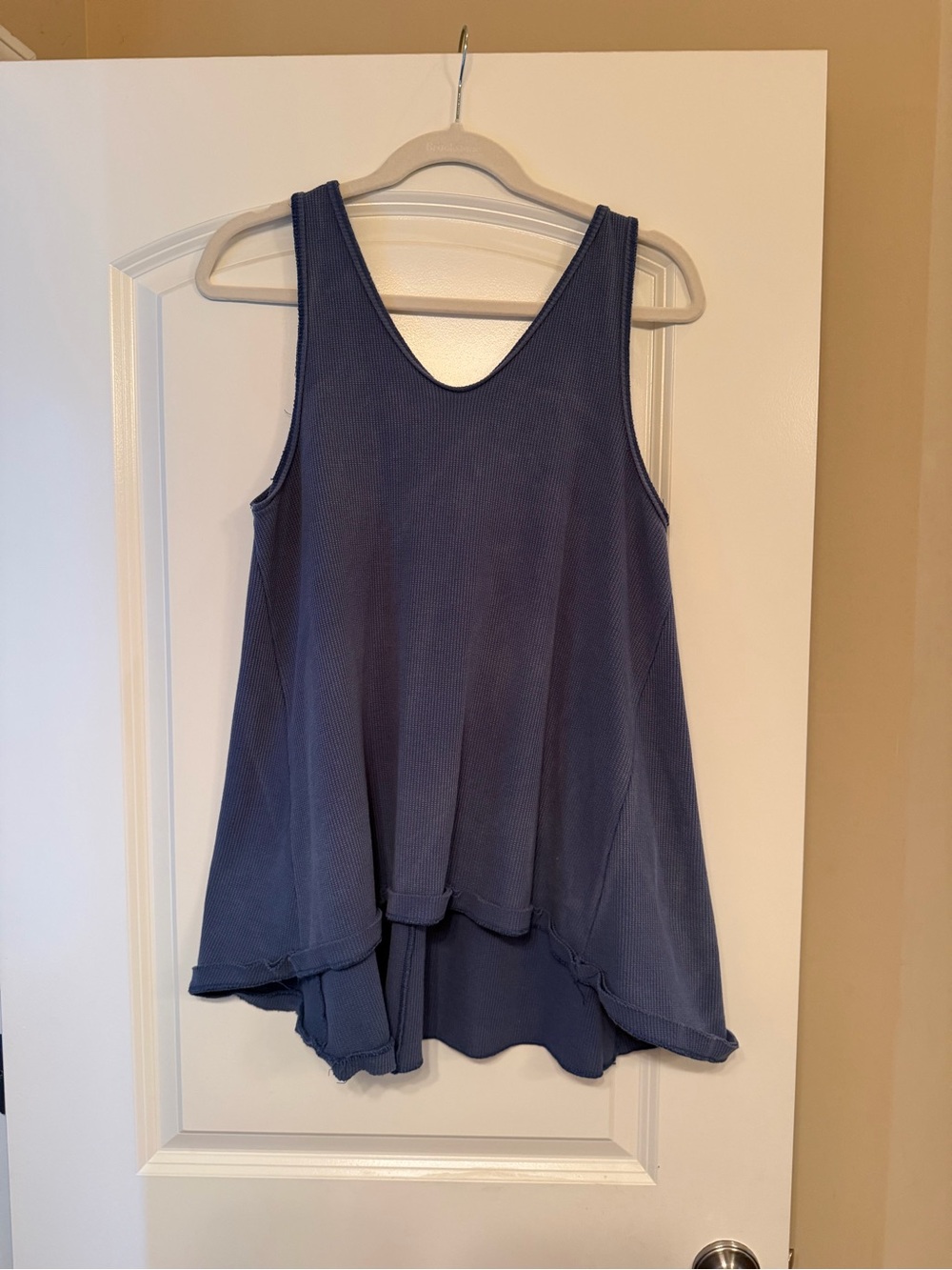 ODDY Navy Blue Ribbed Swing Tank Top